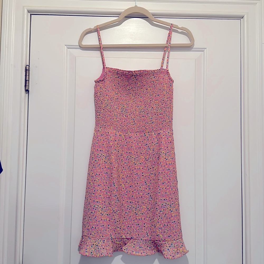 French Connection NWT Stacie Dasiy Vrnacrp Strappy pink floral dress size 4